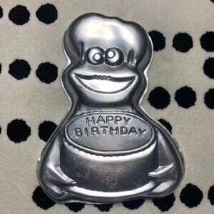 Vintage 80s Wilton Cake Pan Cookie Monster 502-3738 Muppets Happy Birthday Retro